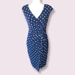 Navy blue with white polka dots dress - American Living by Ralph Lauren